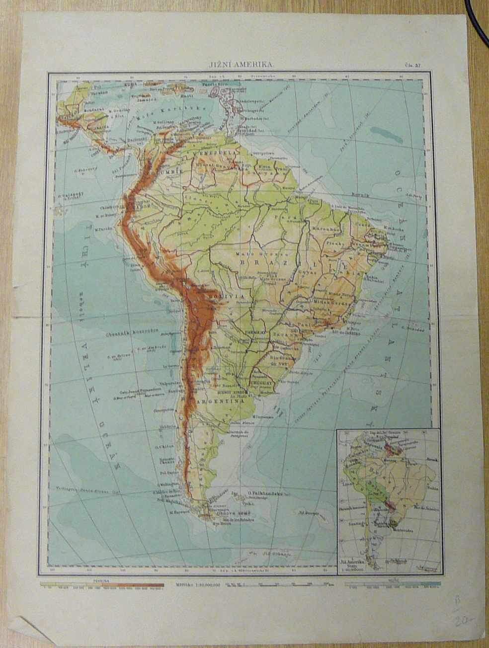 Kniha Jižní Amerika Mapa Z Atlasu Antikvariát Václav Beneš Plzeň 9435